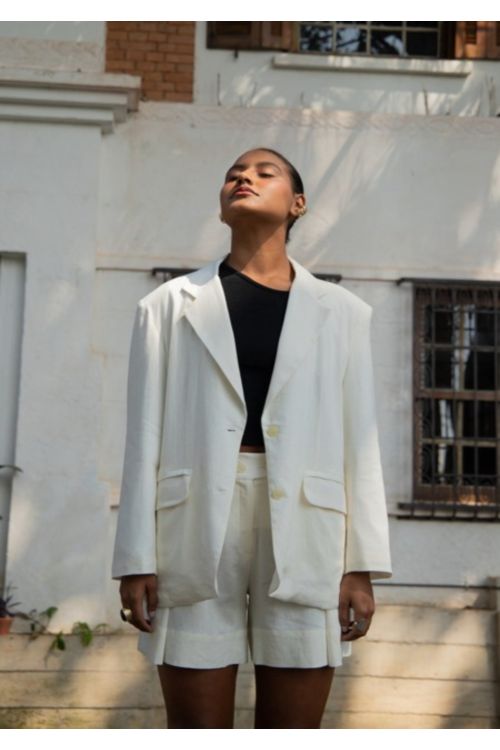 BLAZER LINHO OFFWHITE INGLESIS