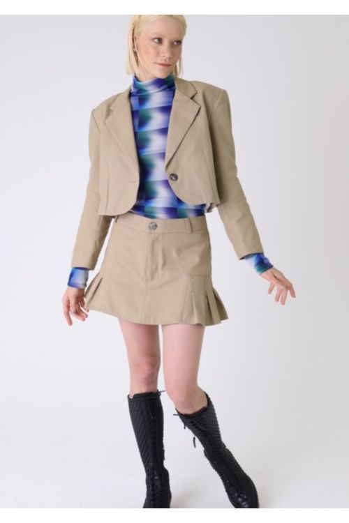 BLAZER CROPPED KHAKI CAQUI INGLESIS