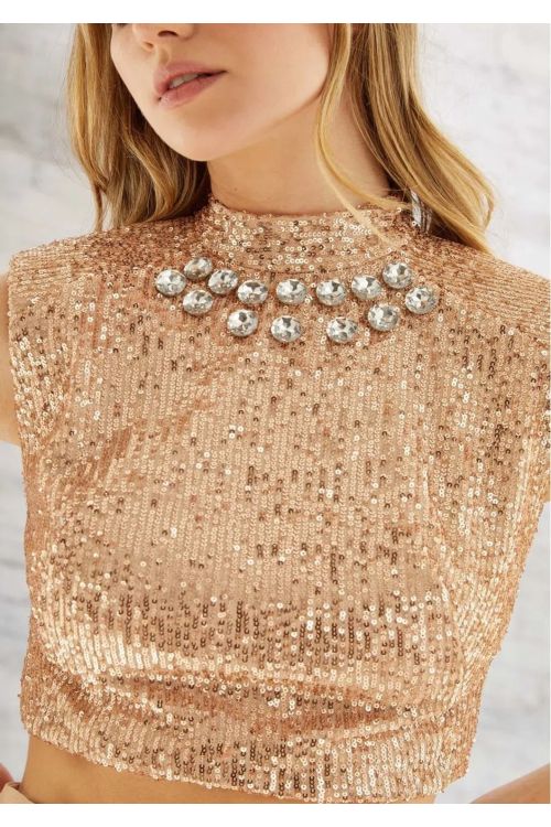 BLUSA ABBY CRISTAL DOURADO IORANE