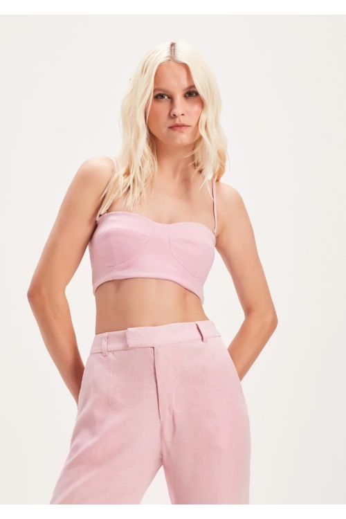 TOP LINHO LASTEX ROSA TIG