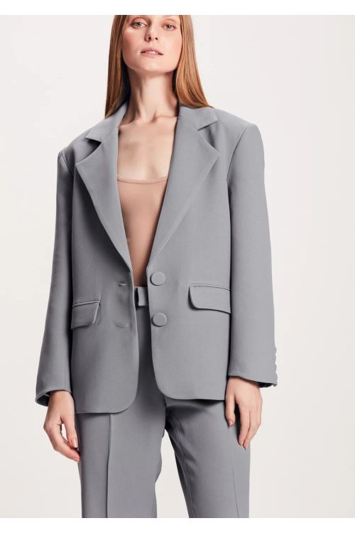 BLAZER ALFAIATARIA CREPE AZUL TIG