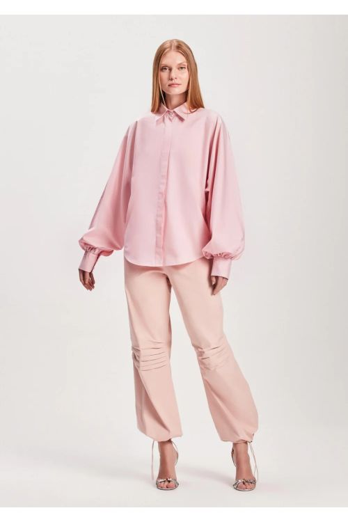 CAMISA MANGA AMPLA TRICOLINE ROSA TIG