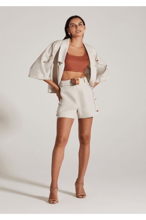 SHORTS MICHELLE CASTANHO/NATURAL ALEHA