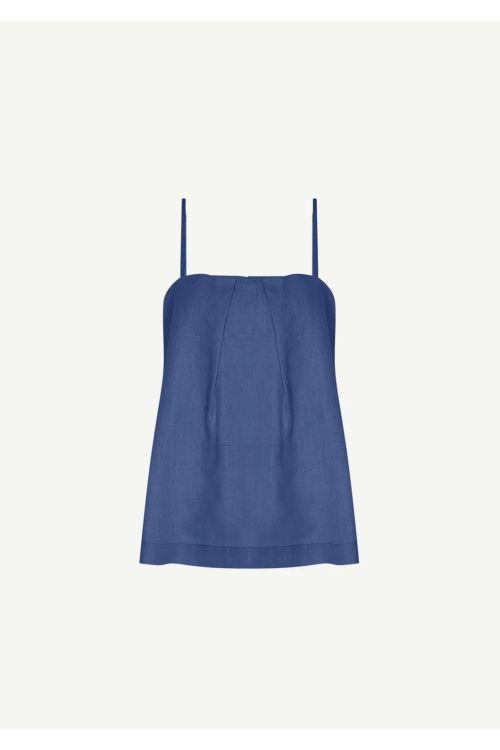 BLUSA LINHO PREGA FRONTAL AZUL TIG
