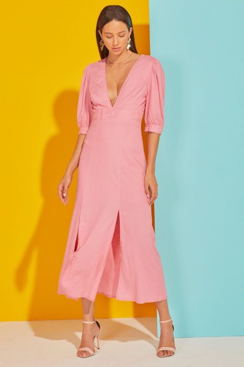 VESTIDO MIDI EM TRICOLINE ZEN